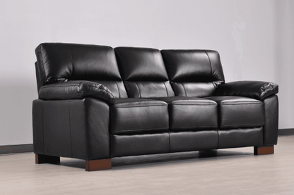 Dalmore Genuine Leather Black 3+1+1 Seater Sofa Set