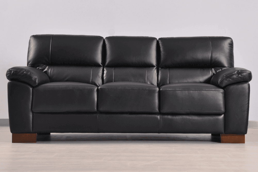 Dalmore Genuine Leather Black 3+1+1 Seater Sofa Set