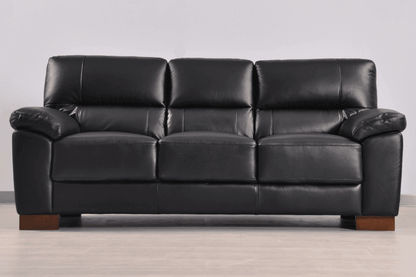 Dalmore Genuine Leather Black 3+1+1 Seater Sofa Set