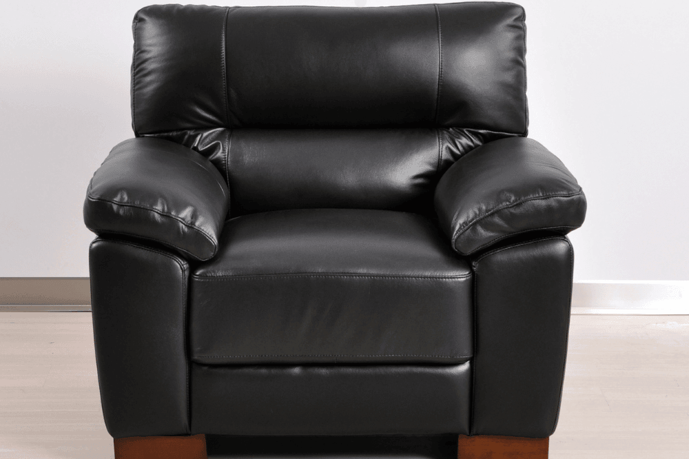 Dalmore Genuine Leather Black 3+1+1 Seater Sofa Set