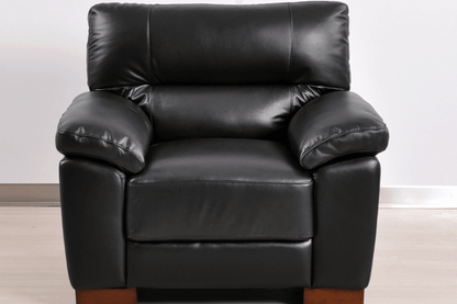 Dalmore Genuine Leather Black 3+1+1 Seater Sofa Set