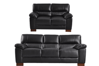 Dalmore Genuine Leather Black 3+2 Seater Sofa Set