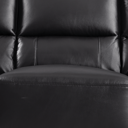 Dalmore Black 3-seater sofa close-up view in room setting with modern sleek design