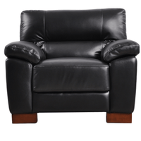 Dalmore Black armchair front facing on white background with modern sleek design
