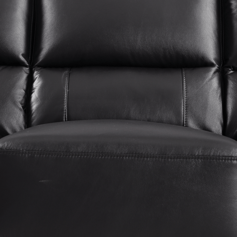 Dalmore Black 3 Seater Sofa – Close-up showcasing soft black fabric texture and detailed stitching craftsmanship.