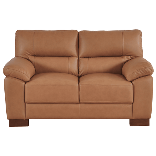 Dalmore Genuine Leather Caramel 2 Seater Sofa