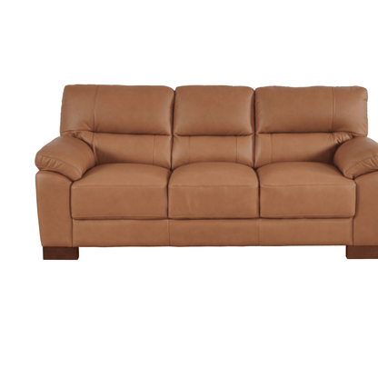 Dalmore Genuine Leather Caramel 3+1+1 Seater Sofa Set - Furniture Instore