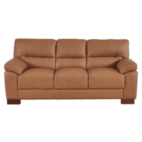 Dalmore Genuine Leather Caramel 3 Seater Sofa