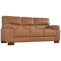 Dalmore Genuine Leather Caramel 3+1+1 Seater Sofa Set - Furniture Instore