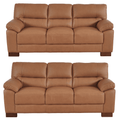Dalmore Genuine Leather Caramel 3+3 Seater Sofa Set