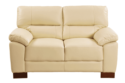 Dalmore Genuine Leather Cream 2+1+1 Seater Sofa Set