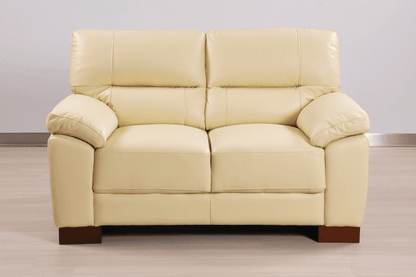 Dalmore Genuine Leather Cream 2+1+1 Seater Sofa Set