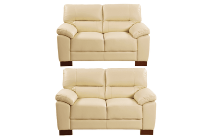 Dalmore Genuine Leather Cream 2+2 Seater Sofa Set