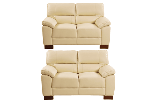 Dalmore Genuine Leather Cream 2+2 Seater Sofa Set
