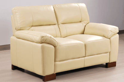 Dalmore Genuine Leather Cream 2+2 Seater Sofa Set