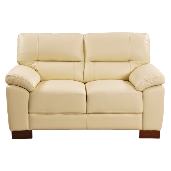 Dalmore Genuine Leather Cream 2 Seater Sofa