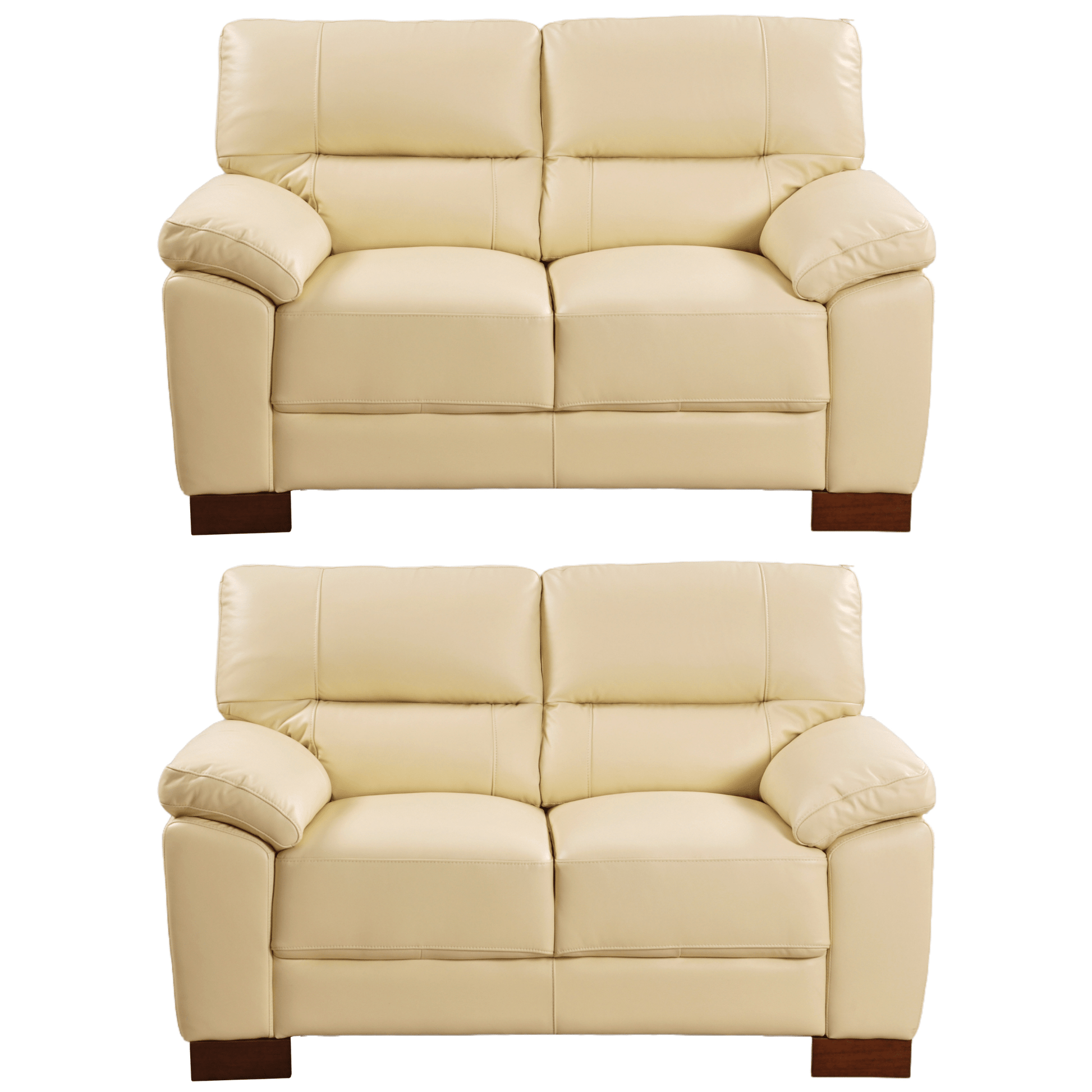 Dalmore Cream 2+2 Sofa Combo – Two cream-colored 2 seater sofas on a white background