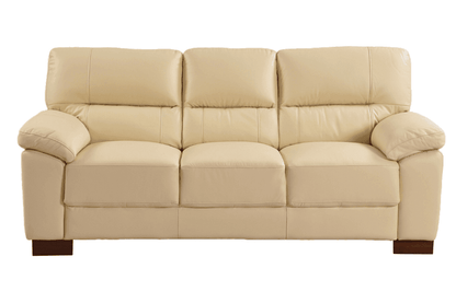 Dalmore Genuine Leather Cream 3+1+1 Seater Sofa Set