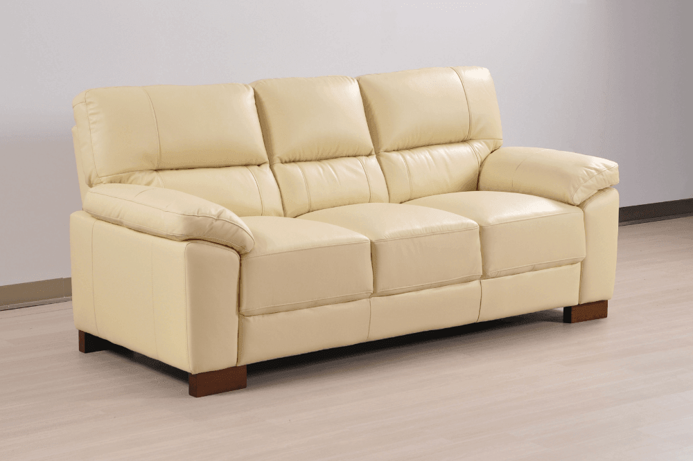 Dalmore Genuine Leather Cream 3+1+1 Seater Sofa Set