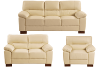 Dalmore Genuine Leather Cream 3+2+1 Seater Sofa Set
