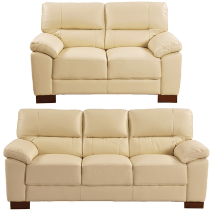Dalmore Cream 3+2 Sofa Combo – Elegant cream-colored 3-seater and 2-seater sofa set on white background