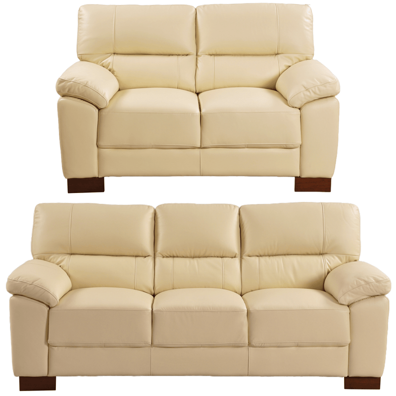Dalmore Cream 3+2 Sofa Combo – Elegant cream-colored 3-seater and 2-seater sofa set on white background