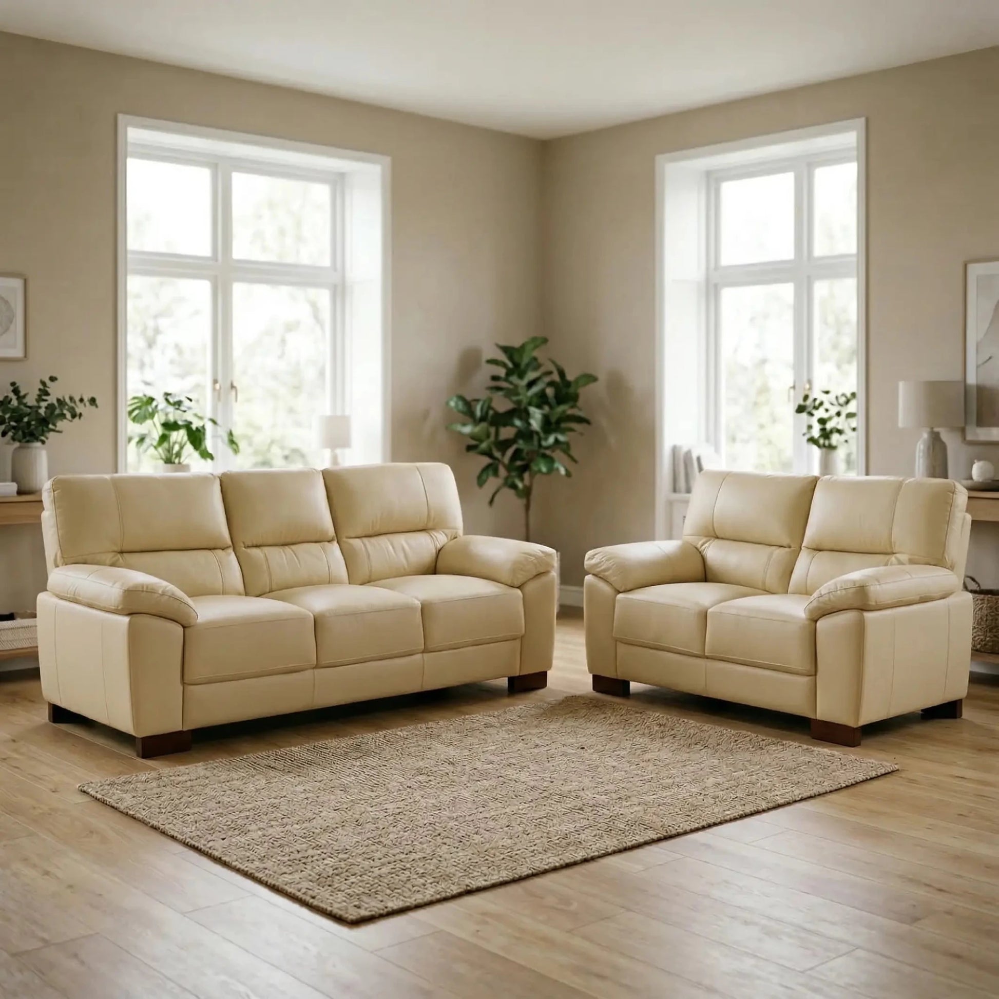 cream-3-2-seater-leather-sofa-set