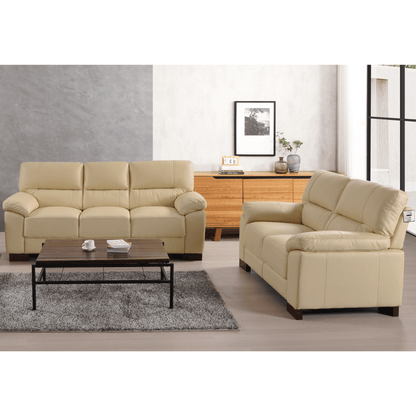 Dalmore Cream 3+2 Seater Sofa Set in Roomset – Cream sofas displayed in a stylish modern living room setting