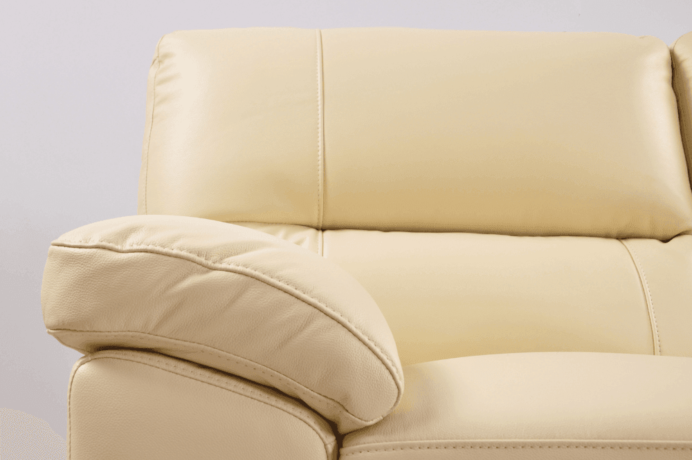 Dalmore Genuine Leather Cream 3+3 Seater Sofa Set