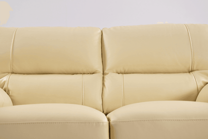 Dalmore Genuine Leather Cream 3+3 Seater Sofa Set