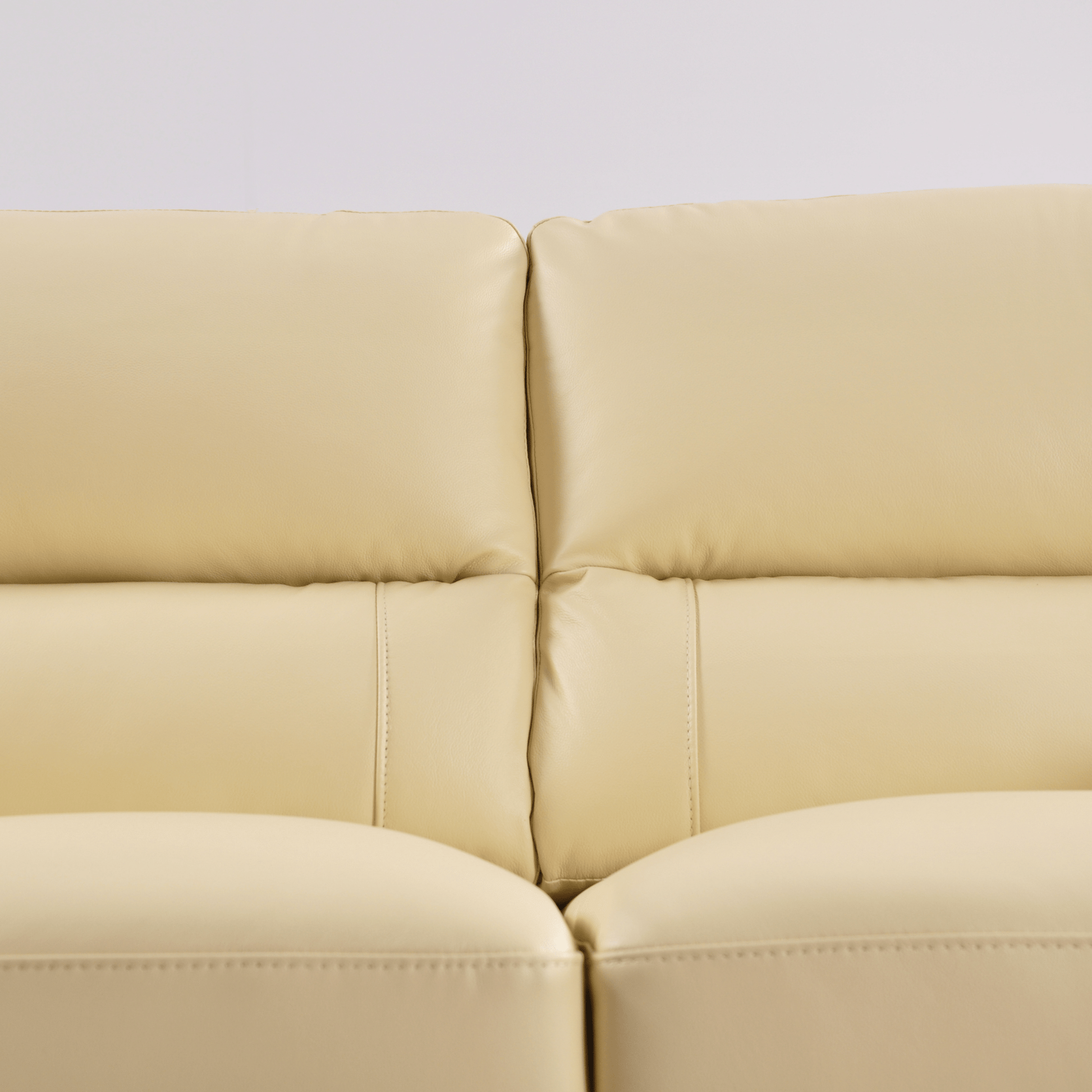 Cream 3-seater sofa detailed close-up showcasing fabric and craftsmanship