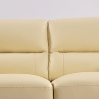 Cream 3-seater sofa detailed close-up showcasing fabric and craftsmanship