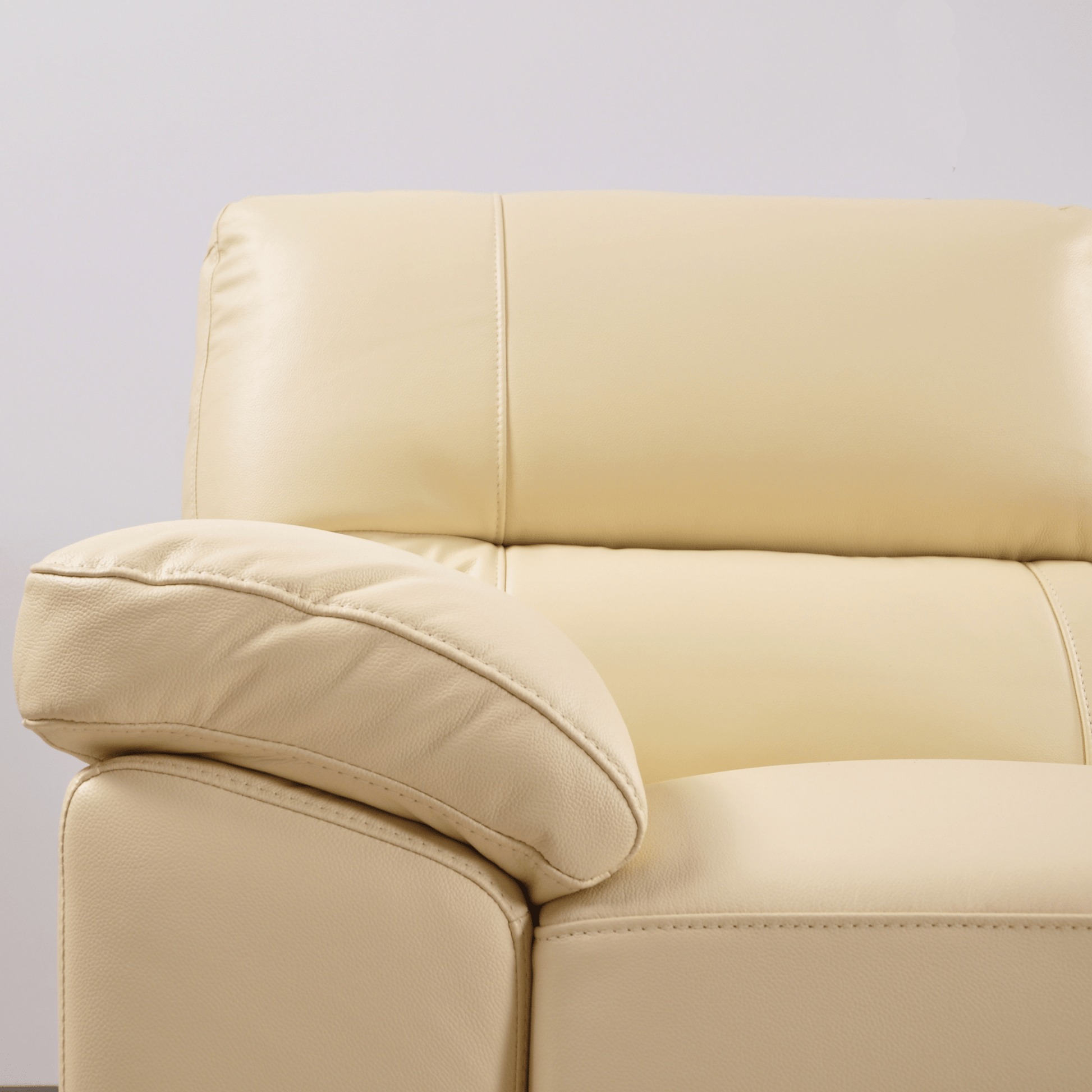 Close-up of Cream 3-seater sofa highlighting fabric texture and design