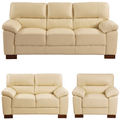 Dalmore Genuine Leather Cream 3+2+1 Seater Sofa Set