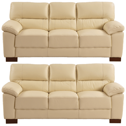 Dalmore Cream 3+3 Sofa Combo – Two cream-colored 3 seater sofas on a white background