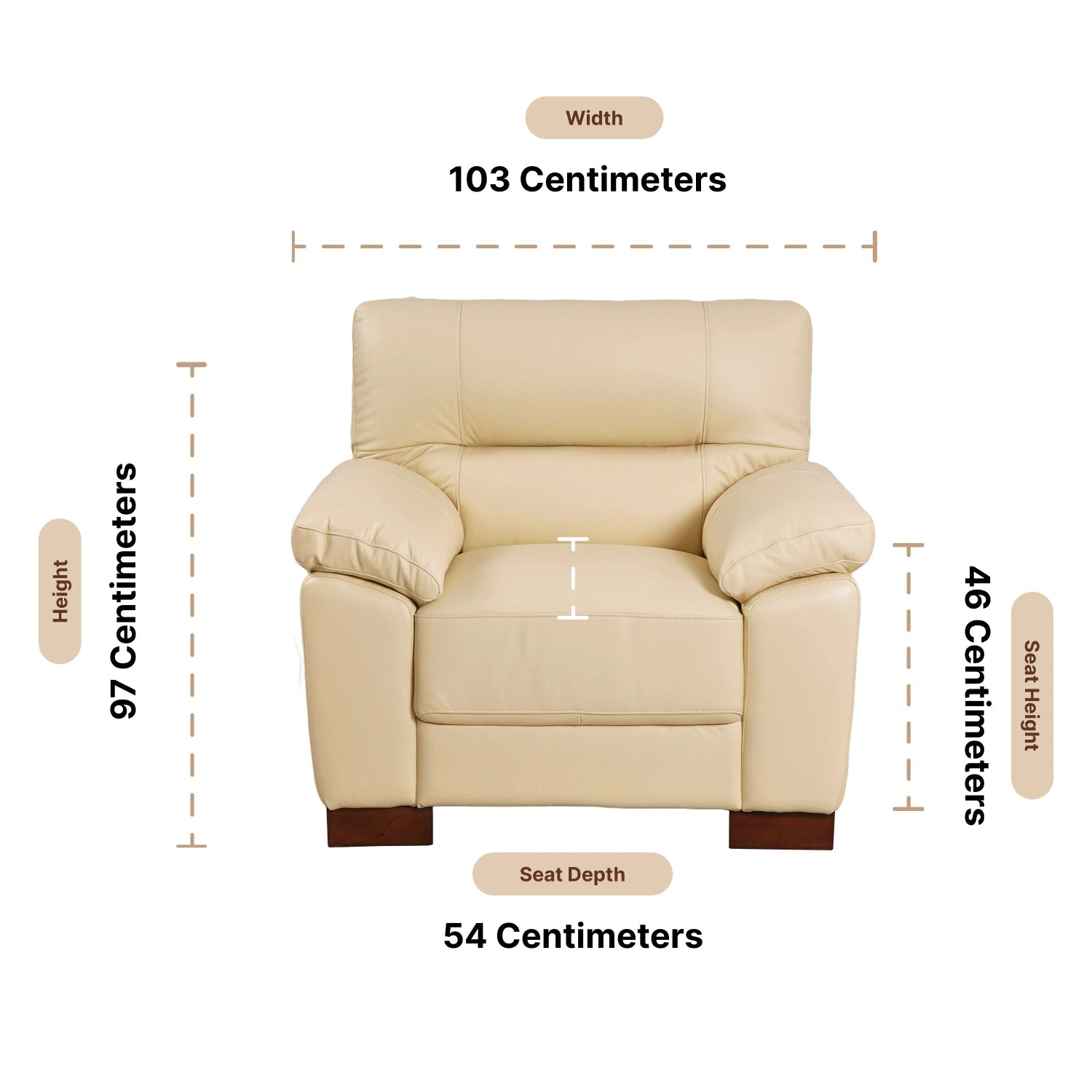 cream chair dimensions