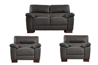 Dalmore Genuine Leather Grey 2+1+1 Seater Sofa Set