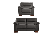 Dalmore Genuine Leather Grey 2+1 Seater Sofa Set