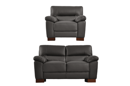 Dalmore Genuine Leather Grey 2+1 Seater Sofa Set