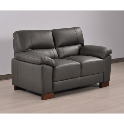 Dalmore Grey 2 Seater Sofa – Angled view in a cozy room setting, featuring plush grey fabric and contemporary design.