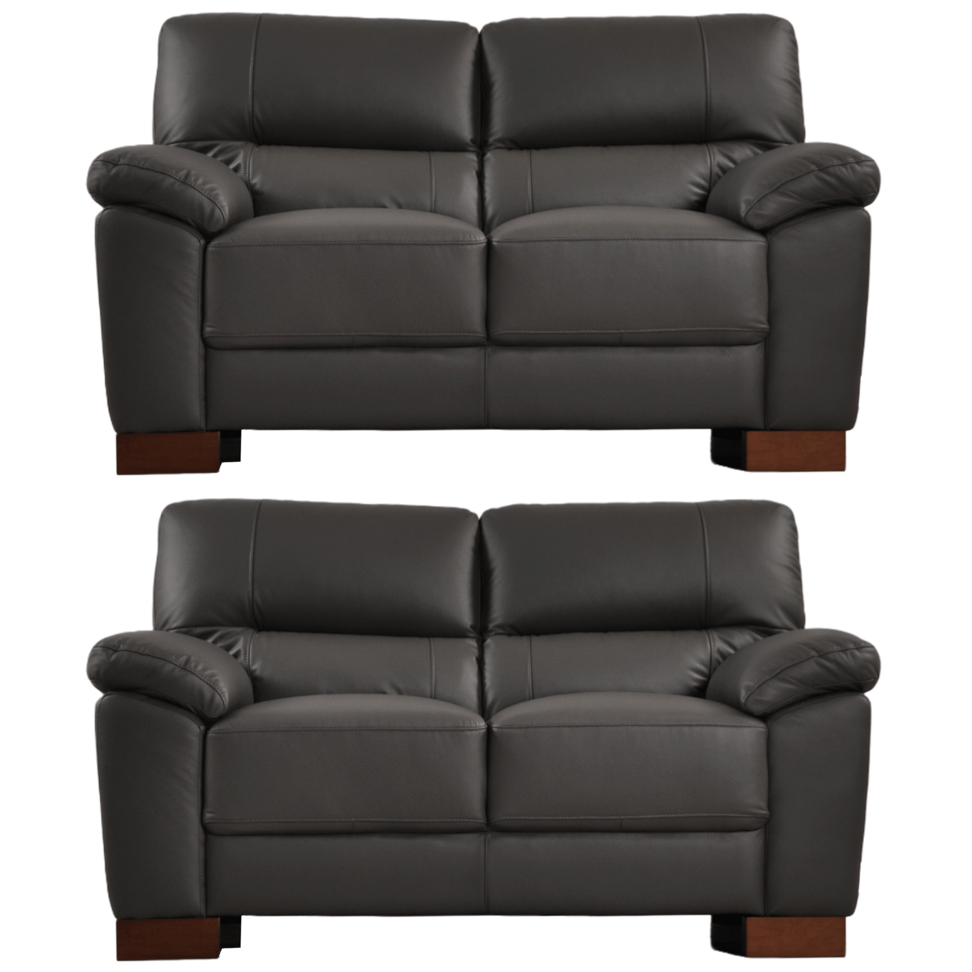 Dalmore Grey 2+2 Sofa Combo – Modern grey fabric set with two 2-seater sofas on white background.