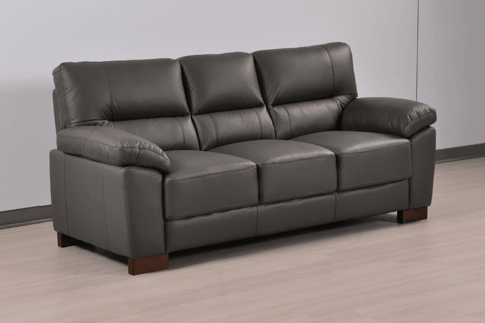 Dalmore Genuine Leather Grey 3+1+1 Seater Sofa Set