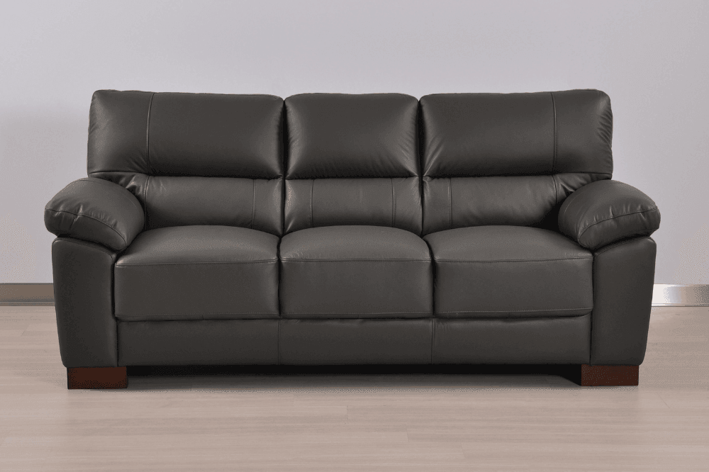 Dalmore Genuine Leather Grey 3+1 Seater Sofa Set