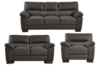Dalmore Genuine Leather Grey 3+2+1 Seater Sofa Set