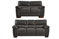 Dalmore Genuine Leather Grey 3+2 Seater Sofa Set