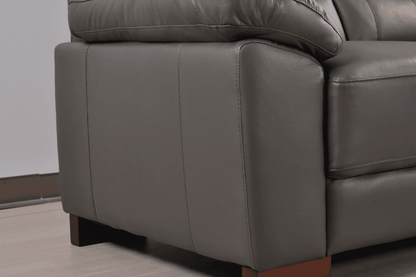 Dalmore Genuine Leather Grey 3+3 Seater Sofa Set