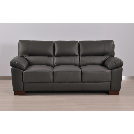 Dalmore Genuine Leather Grey 3 Seater Sofa - Furniture Instore
