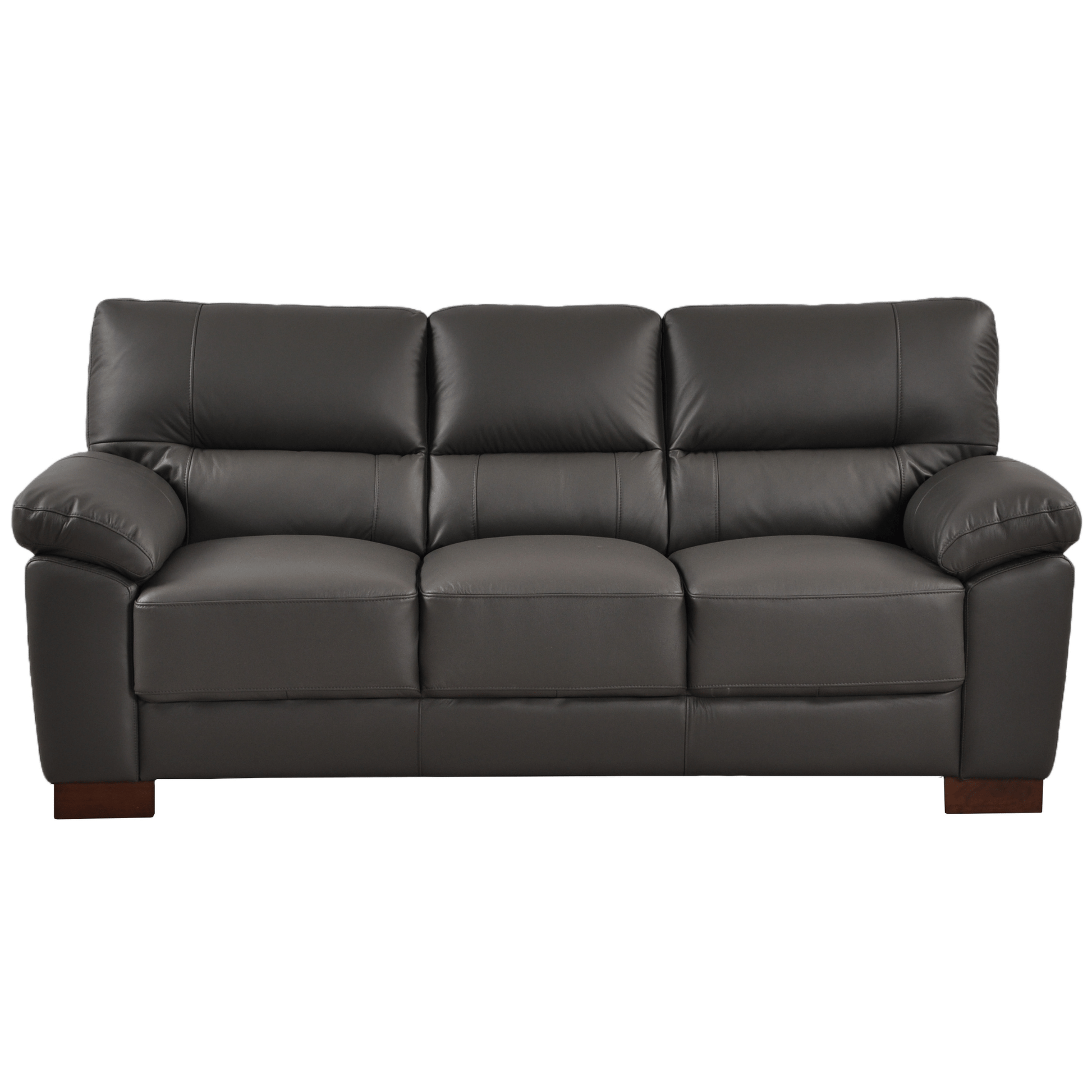 Dalmore Grey 3 Seater Sofa – Front-facing view on white background, featuring sleek design and soft grey upholstery.