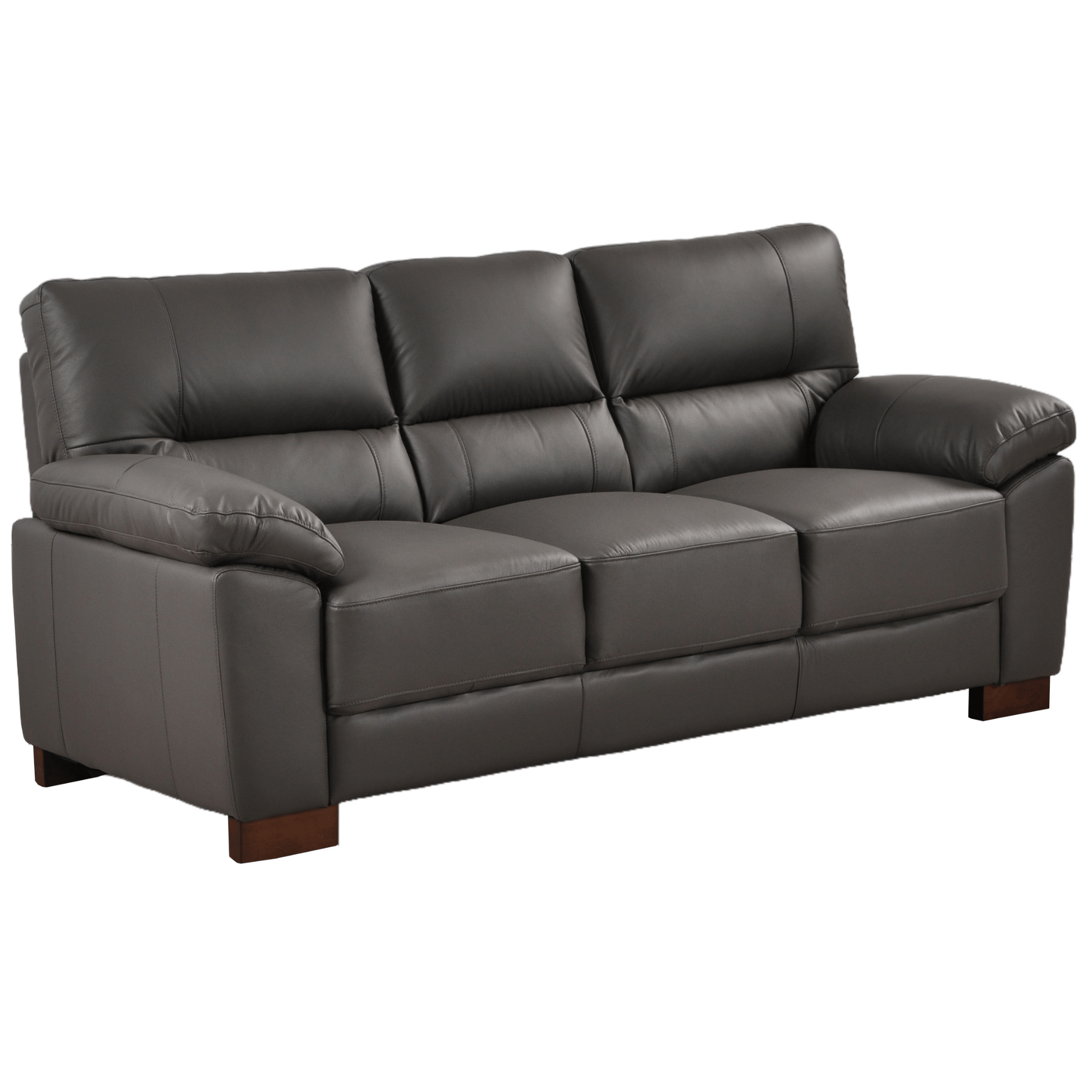 Dalmore Grey 3 Seater Sofa – Angled view on white background, highlighting modern design and soft grey fabric upholstery.