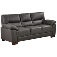 Dalmore Grey 3 Seater Sofa – Angled view on white background, highlighting modern design and soft grey fabric upholstery.